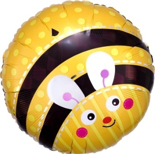 Шар (18''/46 см) Круг, Пчелка, 1 шт.