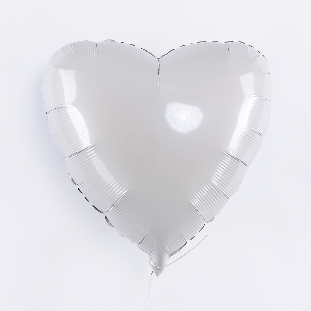 Шар (32''/81 см) Сердце, Белый, 1 шт.