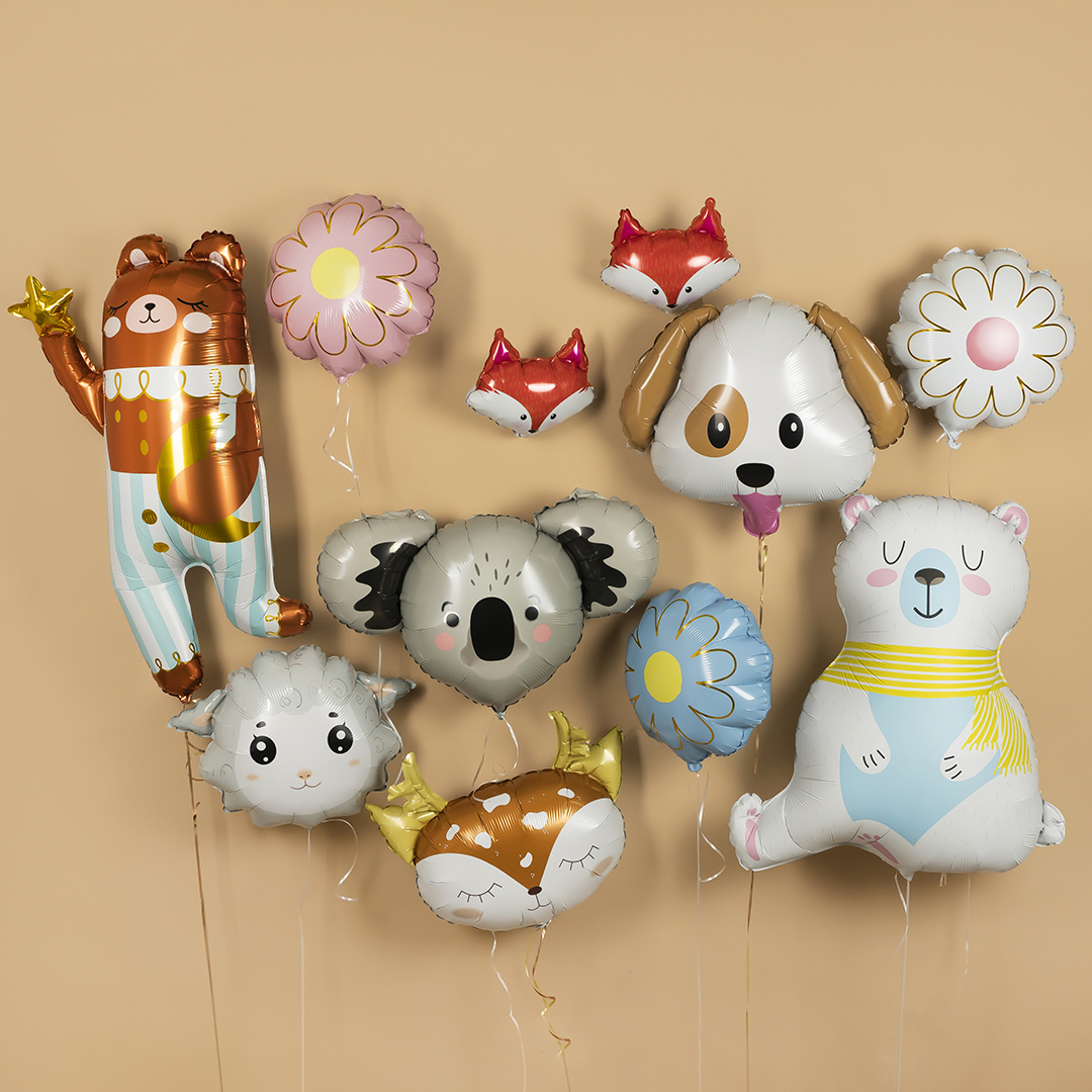 Шар с клапаном (12''/30 см) Мини-фигура, Лиса, 1 шт.