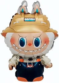 Шар с клапаном (17''/43 см) Мини-фигура, Плюшевый эльф в комбинезоне, 1 шт.