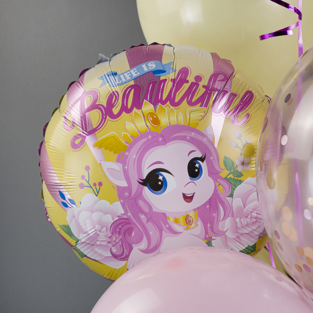 Шар (18''/46 см) Круг, Милая лошадка, 1 шт.