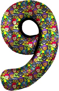 Шар (34''/86 см) Цифра, 9 Game Party, 1 шт. в уп.