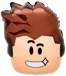 Шар (23''/58 см) Фигура, Блоки, Мальчик Герой в наушниках, 1 шт. в уп.