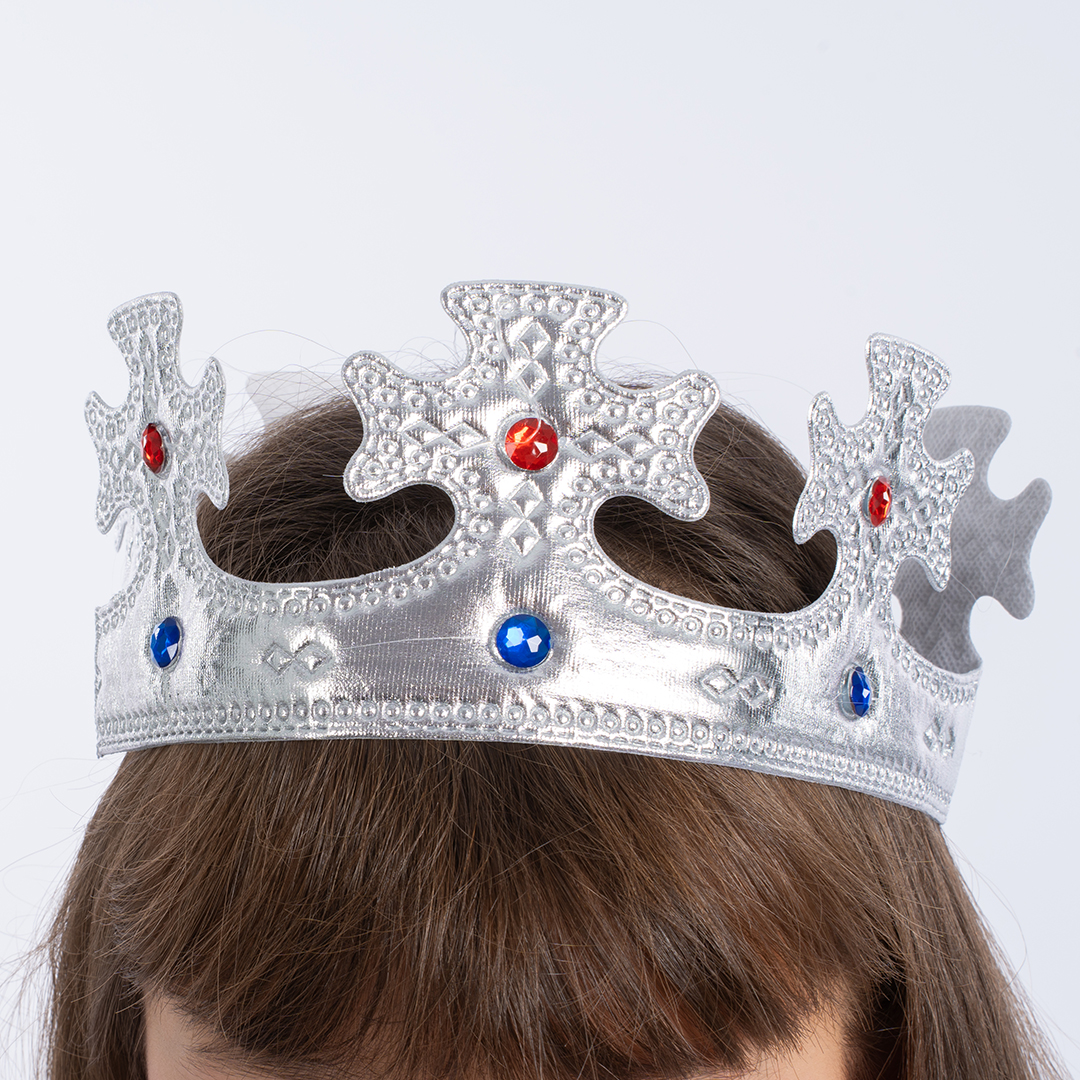 Корона тканевая, Монарх, Серебро, 1 шт. 