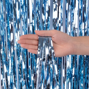 Занавес Дождик Голубой, Металлик, 100*200 см, 1 шт.