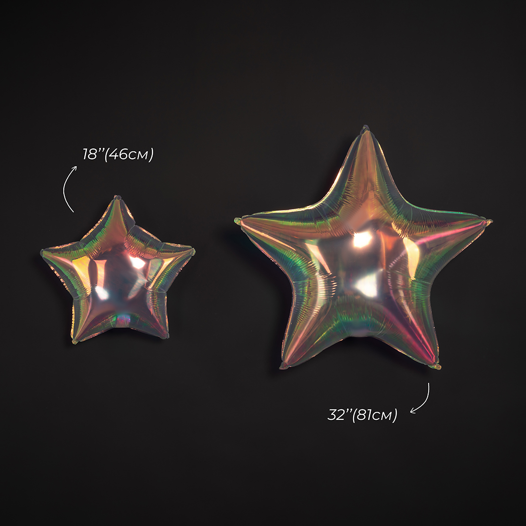 Шар (32''/81 см) Звезда, Прозрачный, Хамелеон, 1 шт. в уп.