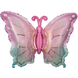 Шар (32''/81 см) Фигура, Нежная бабочка, Розовый, Градиент, 1 шт. в уп.