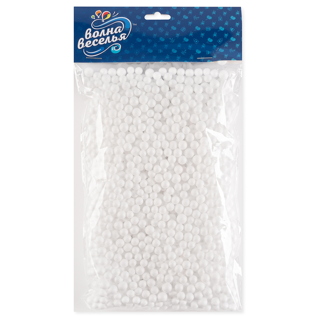 Шарики пенопласт, Белый, 6-8 мм, 10 гр.