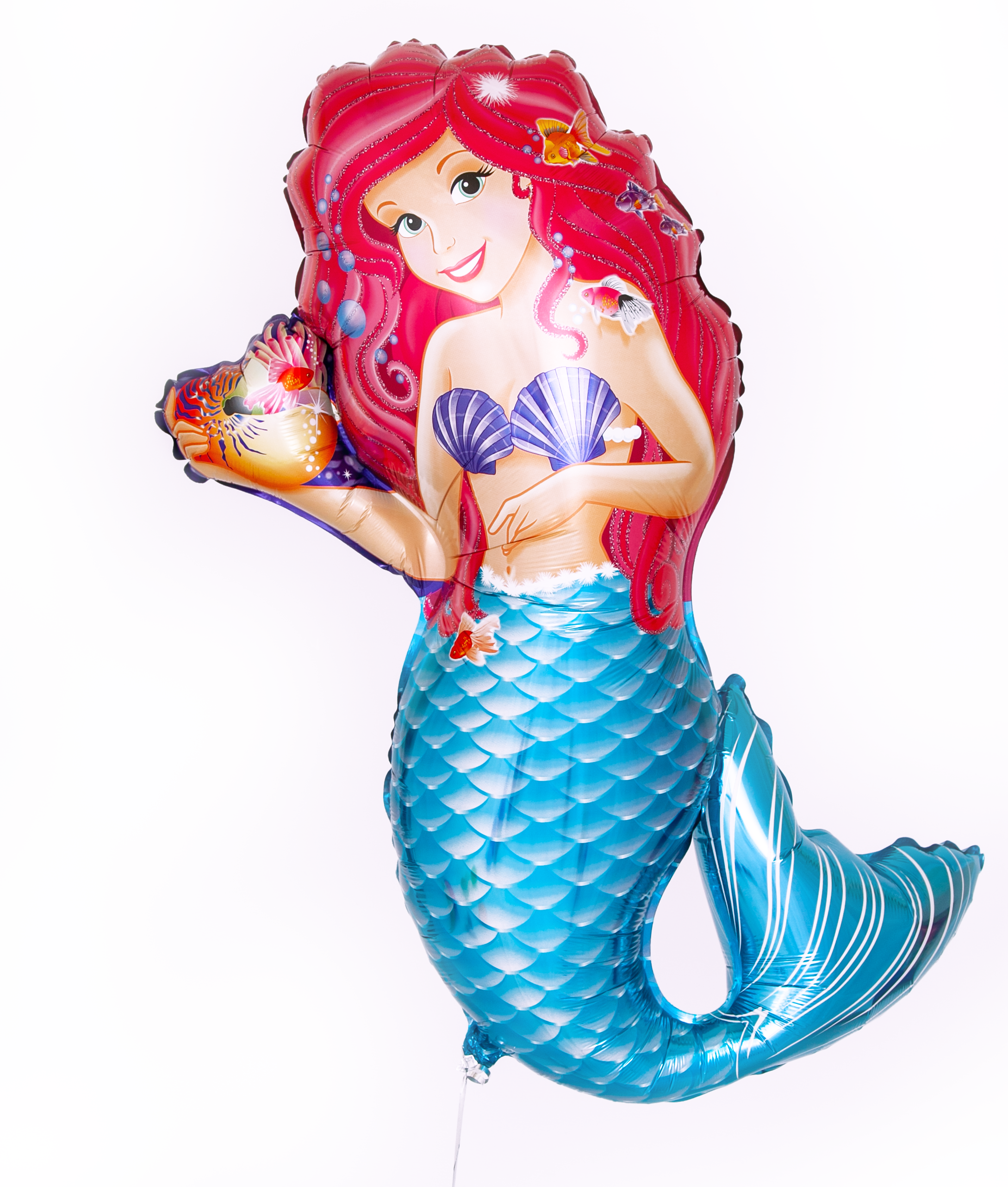 Шар (40''/102 см) Фигура, Русалочка с ракушкой, 1 шт.