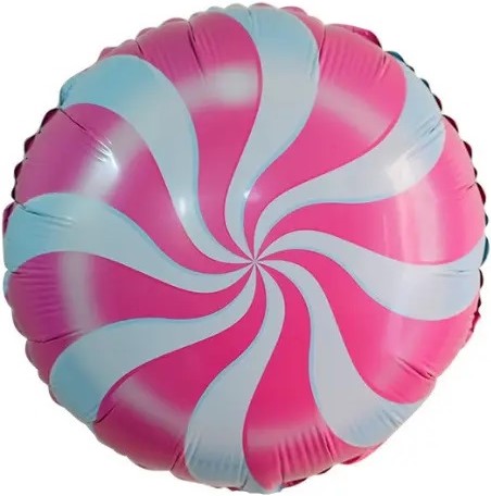 Шар (18''/46 см) Круг, Леденец, Розовый, 1 шт.