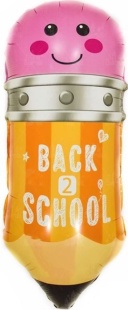 Шар (29''/74 см) Фигура, Школьный карандаш, Желтый, 1 шт.