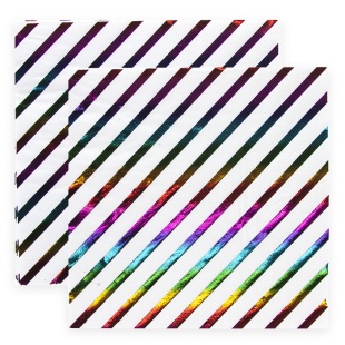 Сервировочные салфетки, Полосы, Радужный перелив, Металлик, 33*33 см, 12 шт.