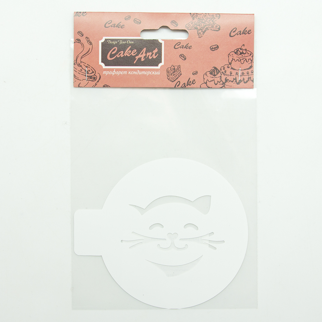 Трафарет, Круг, Котенок, 10*10 см, 1 шт.