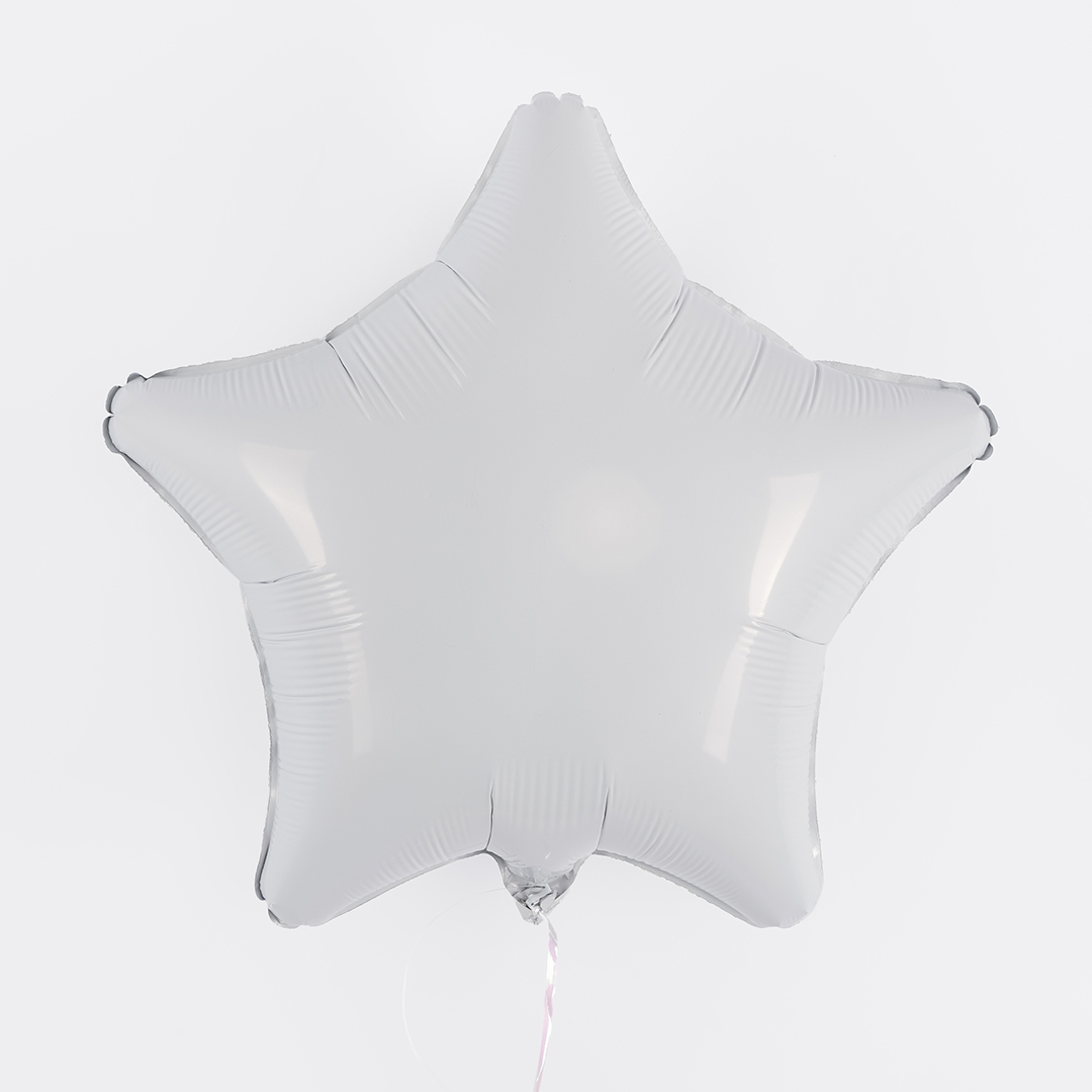 Шар (19''/48 см) Звезда, Белый, 1 шт.