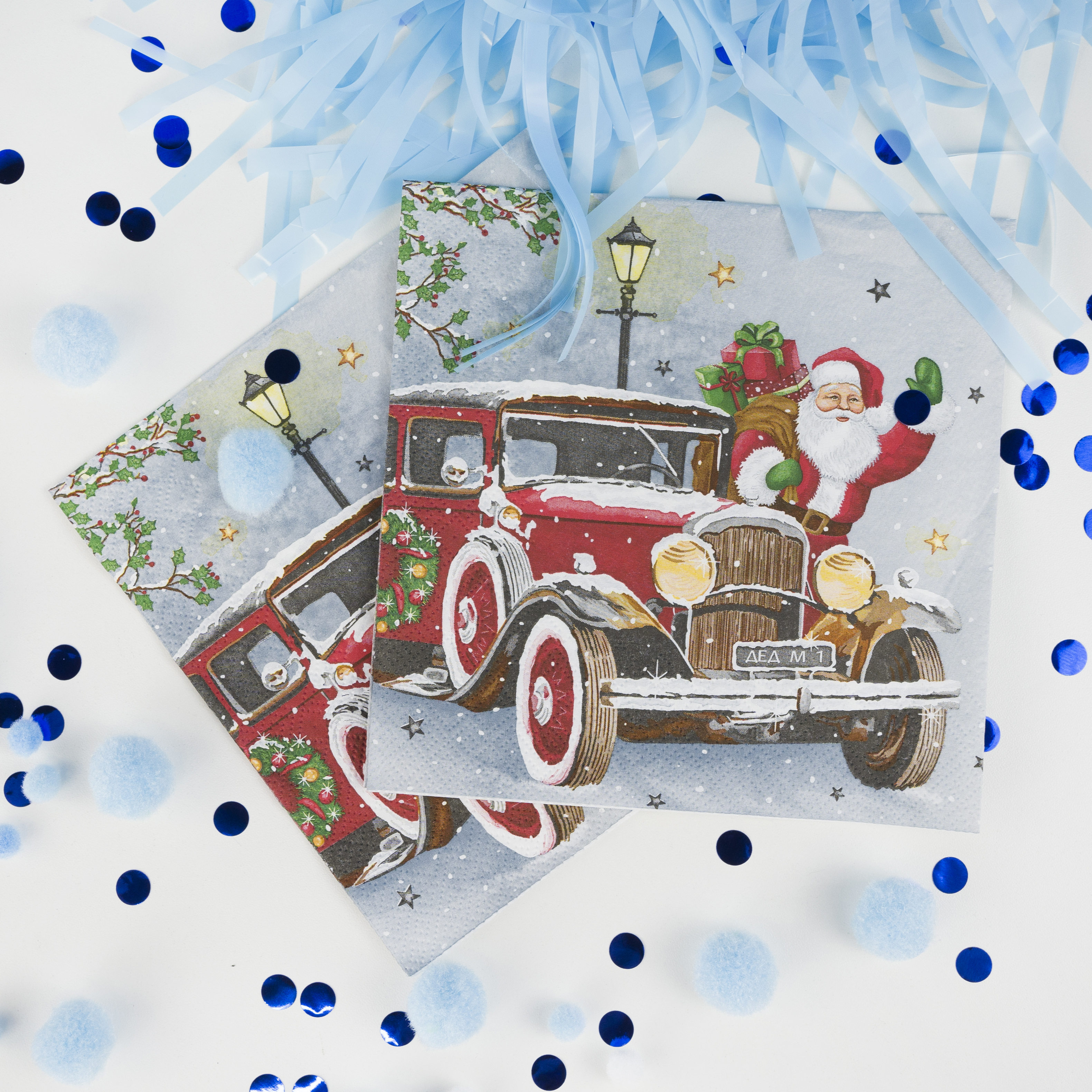 Сервировочные салфетки, Дед Мороз приехал, 33*33 см, 20 шт.