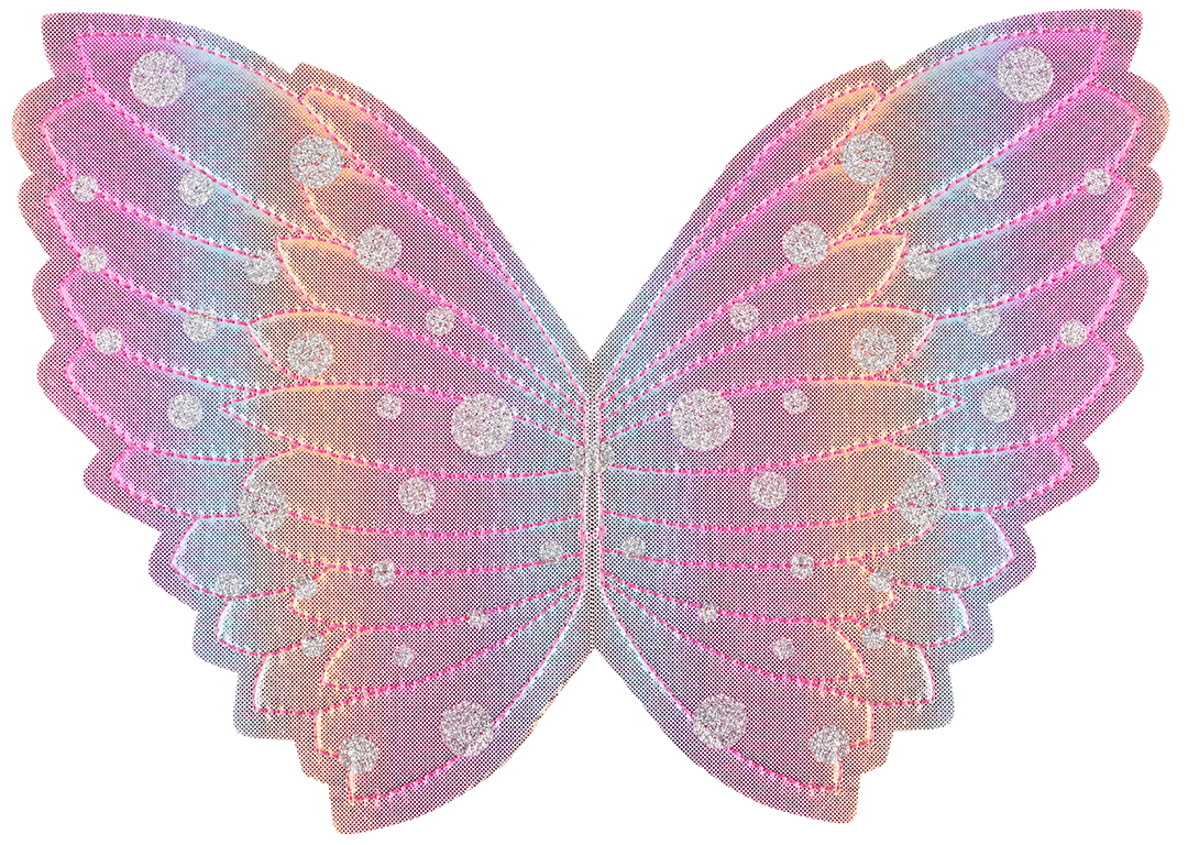 Крылья, Ангел, Нежная радуга, Металлик, 34*25 см, 1 шт. 