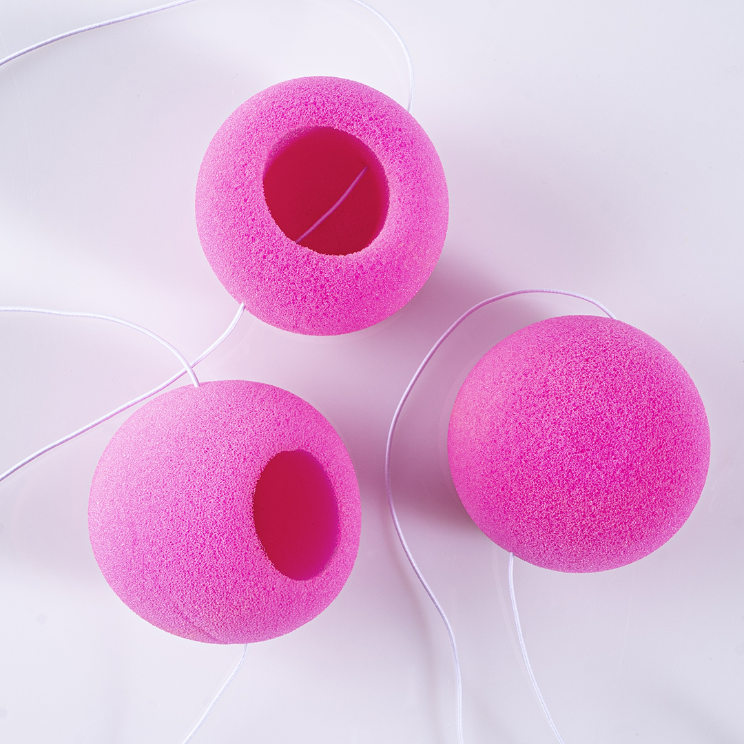 Нос клоуна, на резинке, Розовый, 1 шт. 