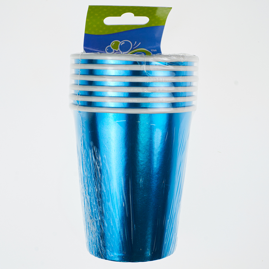 Стаканы (250 мл) Голубой, Металлик, 6 шт.