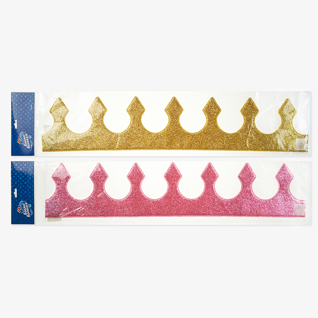 Корона тканевая, Классика, ОГ 58 см, Золото, 1 шт. 