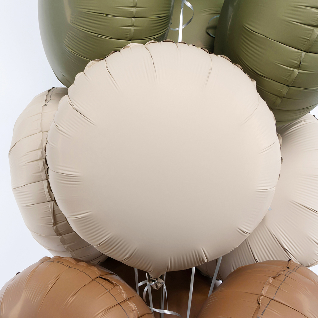 Шар (18''/46 см) Круг, Кремовый Латте, Матовый, 1 шт.