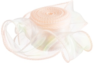 Лента декоративная (4 см*9,14 м) Органза с леской, Шампань, Хамелеон, 1 шт.